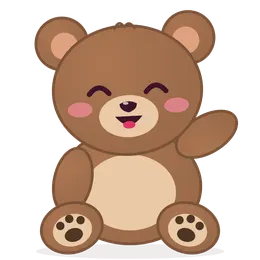 A brown bear waving hello
